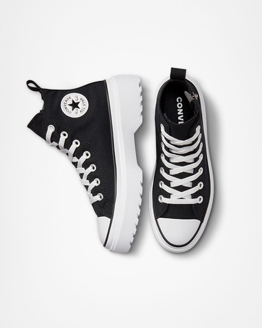 Pantofi Platforma Fete Converse Chuck Taylor All Star Lugged Lift Panza Inalti Negrii Albi | RO E13PWI428